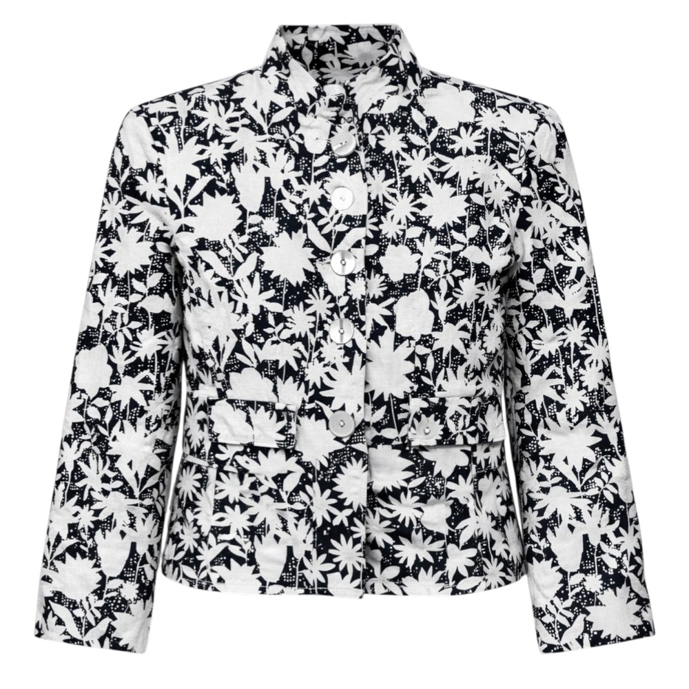 JG HOOK Parisian Chic Linen Jacket Womens Sz 6P French‎ Girl Coastal Cottagecore